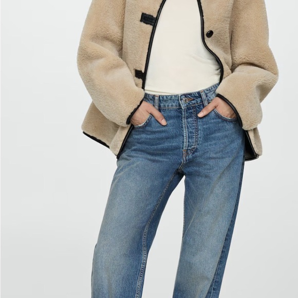 Mango Women's Tan Shearling Jacket - Picture 2 of 7